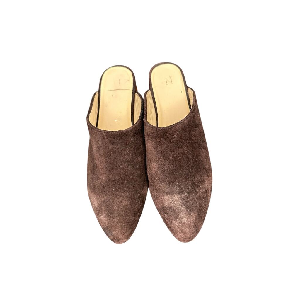 Nisolo Brown Basic Classic‎ Dressy Almond Toe Suede Slip On Mule Size 7